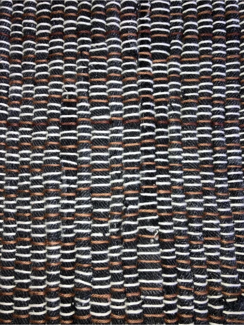 Handmade rag rug black denim